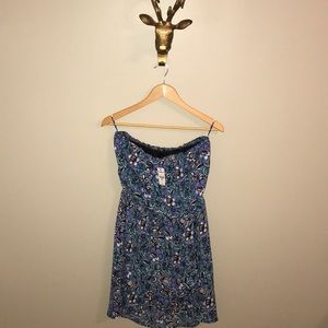 Floral Strapless Express High Low Dress